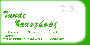 tunde mauszkopf business card